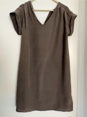 Cynthia Rowley Silk Dress in Taupe Brown